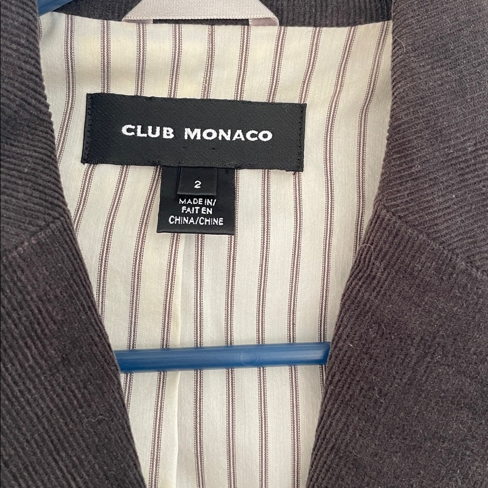 Club Monaco Dark Brown Corduroy Blazer Jacket size 2 - Picture 2 of 5